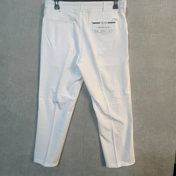 NWT IZOD Pants Mens Size 34x30 White IZOD Golf The SwingFlex Pant Stretch UPF - Picture 6 of 8